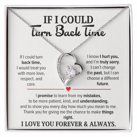 If I Could Turn Back Time Necklace for Her – I'm Sorry Heart Apology Gift