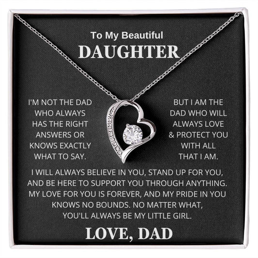 Daughter Love Dad "Always Be My Little Girl" | Forever Love Necklace