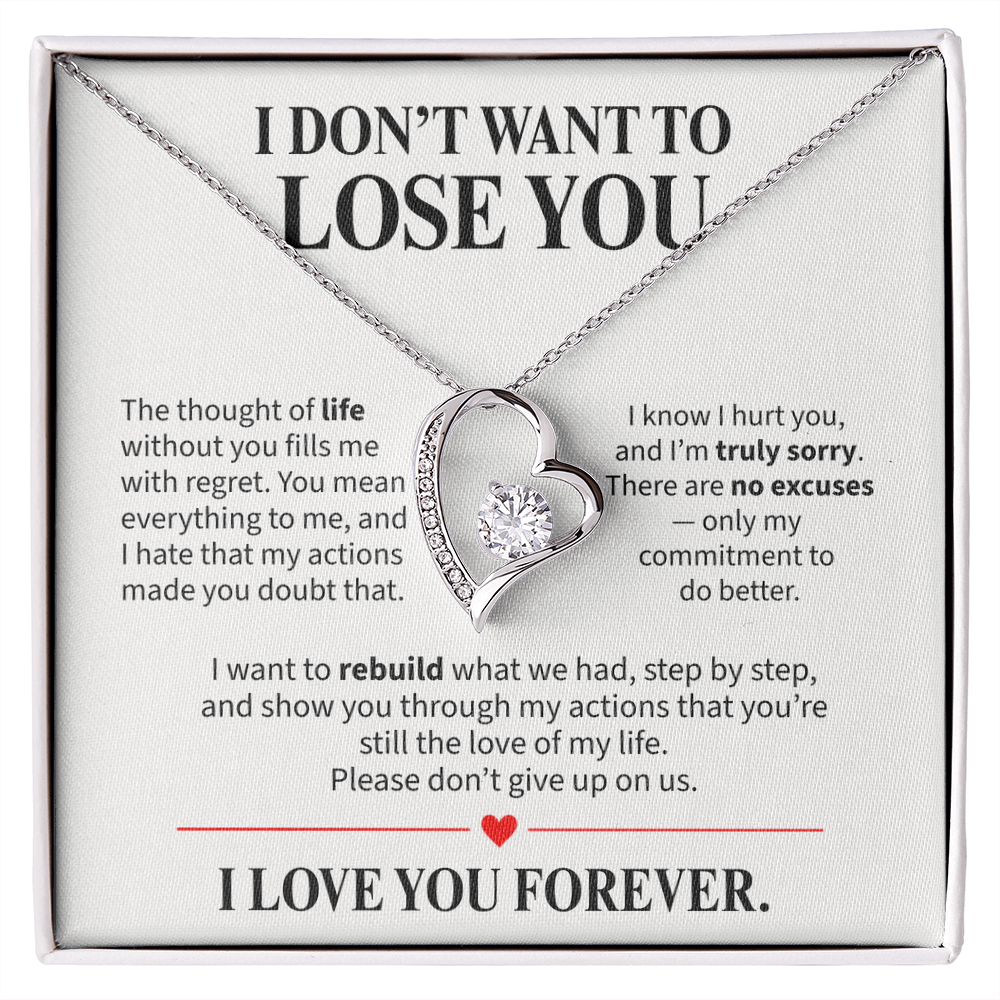 I Don't Want to Lose You Necklace for Her – I'm Sorry Heart Apology Gift