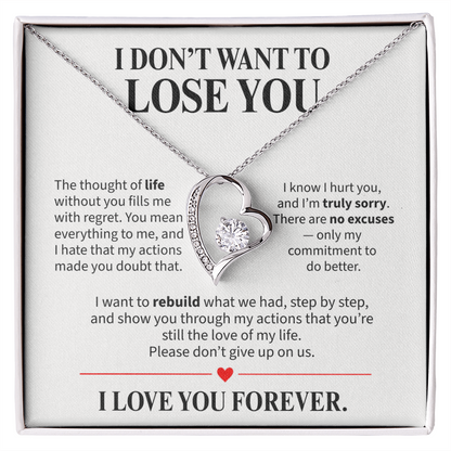 I Don't Want to Lose You Necklace for Her – I'm Sorry Heart Apology Gift