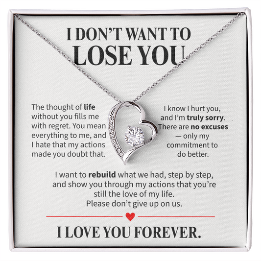 I Don't Want to Lose You Necklace for Her – I'm Sorry Heart Apology Gift