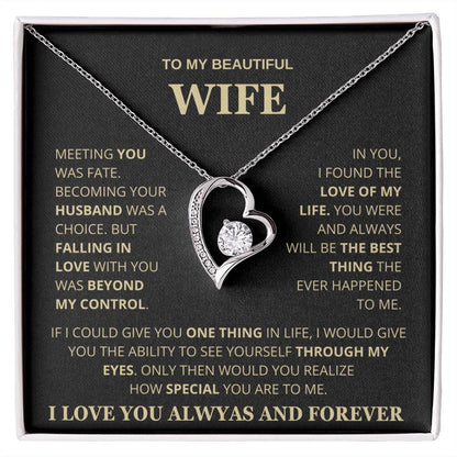 To My Wife - Gold Forever Love Necklace