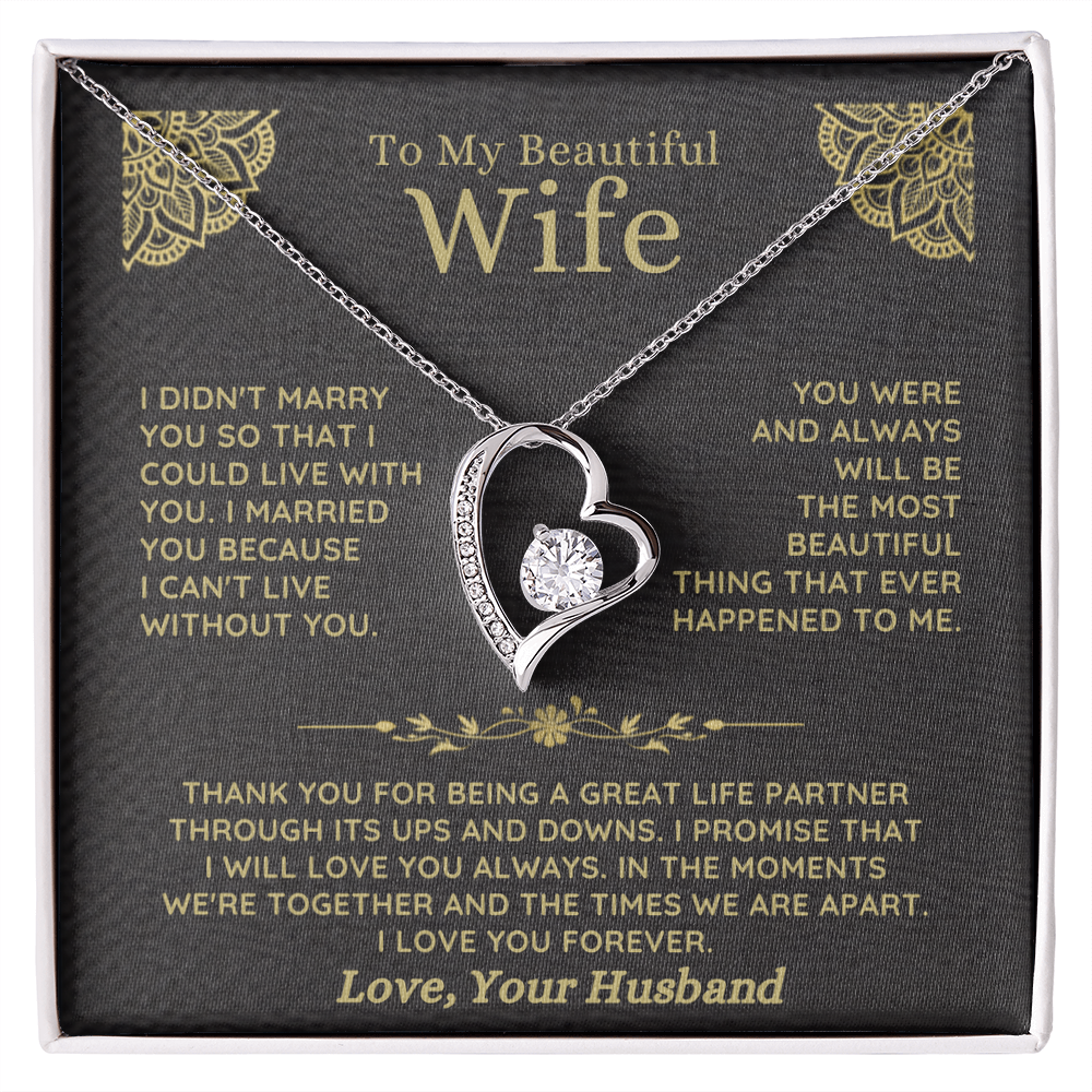 To My Beautiful Wife – Forever Love Necklace Gift Set