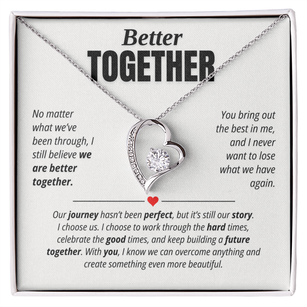 Better Together Necklace for Her – I Choose Us Heart Relationship Gift