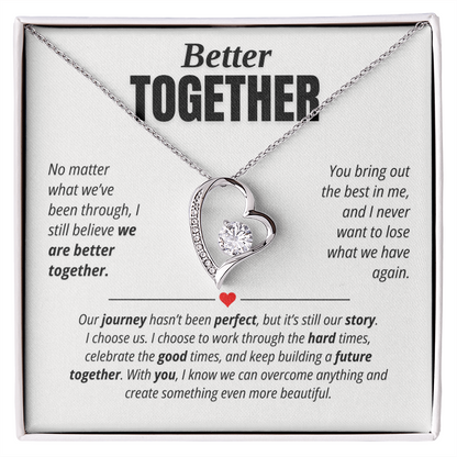 Better Together Necklace for Her – I Choose Us Heart Relationship Gift