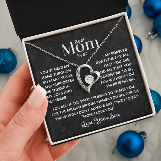 Best Mom Ever - Love Your Son - Forever Love Necklace Gift Set