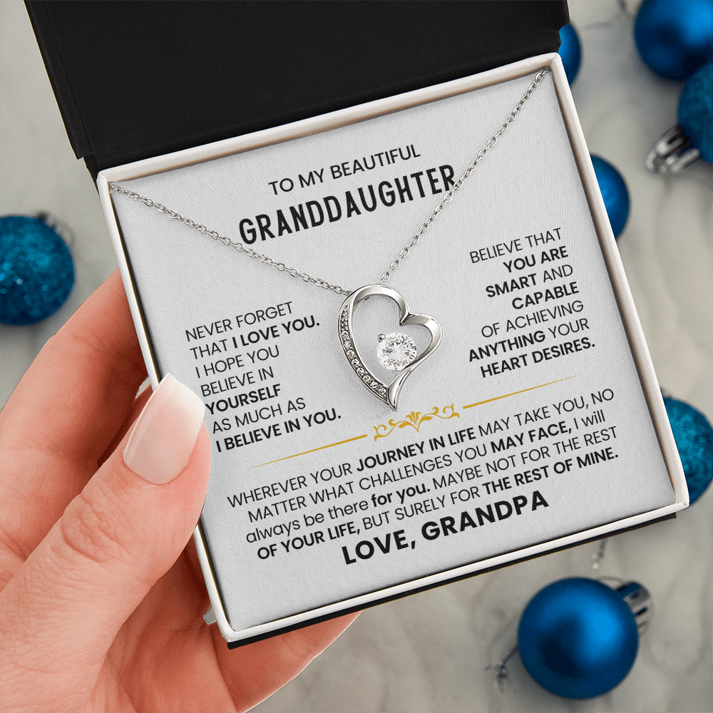 To My Granddaughter - Love Grandpa - Forever Love Necklace Gift Set