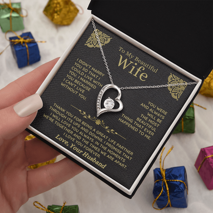 To My Beautiful Wife – Forever Love Necklace Gift Set