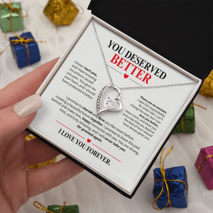 You Deserved Better Necklace for Her – I'm Sorry Heart Apology Gift