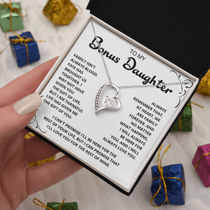 To My Bonus Daughter - "My Family Forever" Necklace