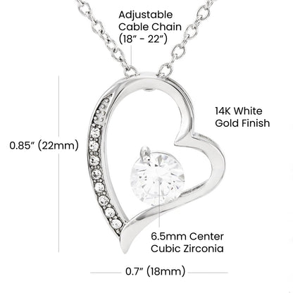 To My Bonus Daughter - "My Family Forever" Forever Love Necklace Gift Set - CFG06