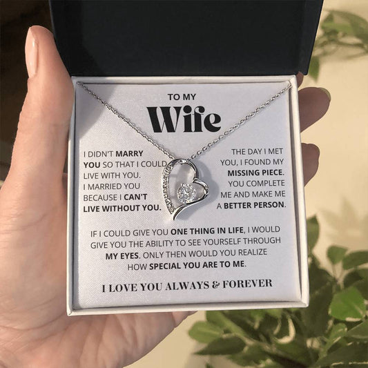 Wife - I Can't Live Without You - Forever Love Necklace