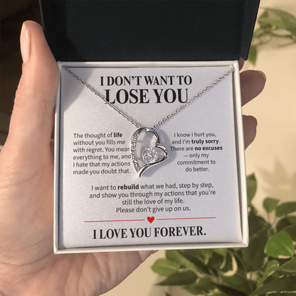I Don't Want to Lose You Necklace for Her – I'm Sorry Heart Apology Gift