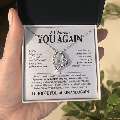 I Choose You Again Necklace for Her – Heart Second Chance Apology Gift