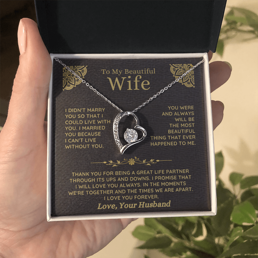 To My Beautiful Wife – Forever Love Necklace Gift Set