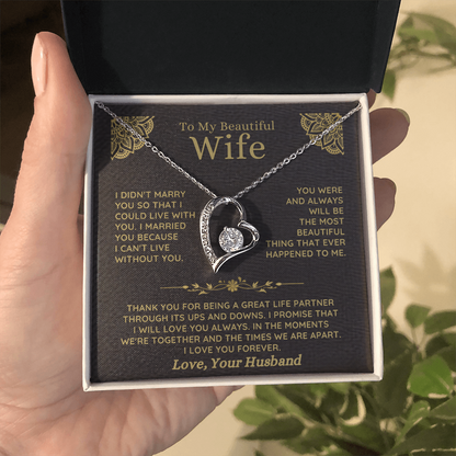 To My Beautiful Wife – Forever Love Necklace Gift Set
