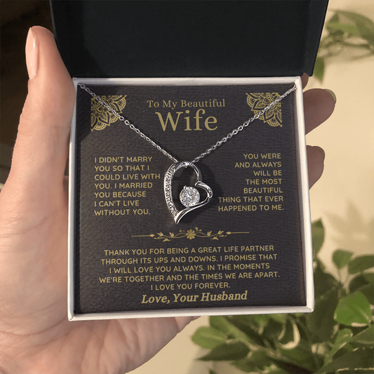 To My Beautiful Wife – Forever Love Necklace Gift Set