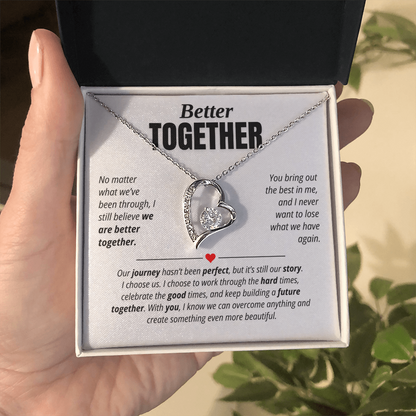 Better Together Necklace for Her – I Choose Us Heart Relationship Gift