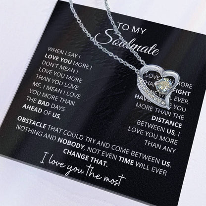To My Soulmate " When I Say I love You More" Forever Love Necklace