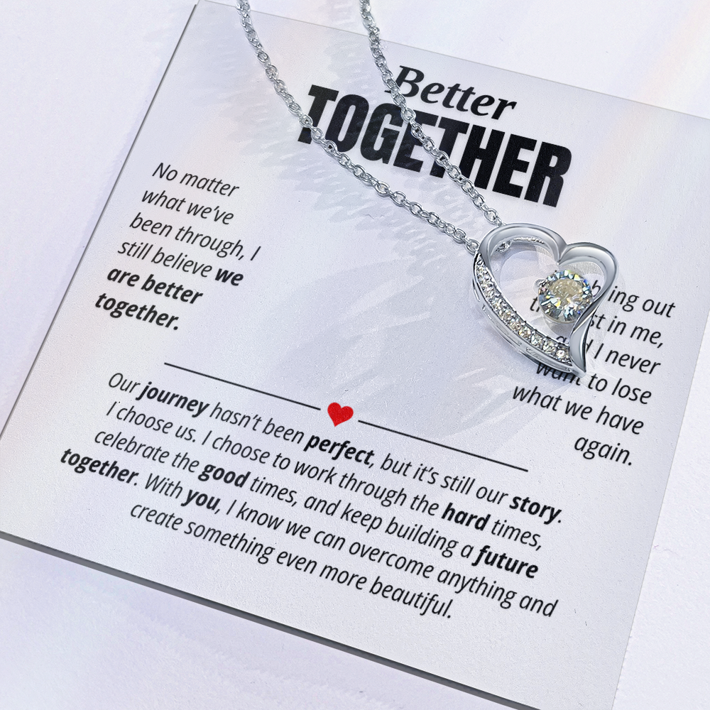 Better Together Necklace for Her – I Choose Us Heart Relationship Gift