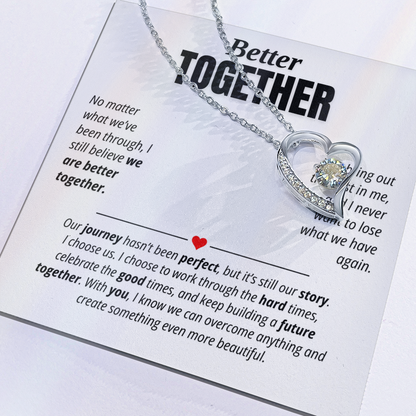 Better Together Necklace for Her – I Choose Us Heart Relationship Gift