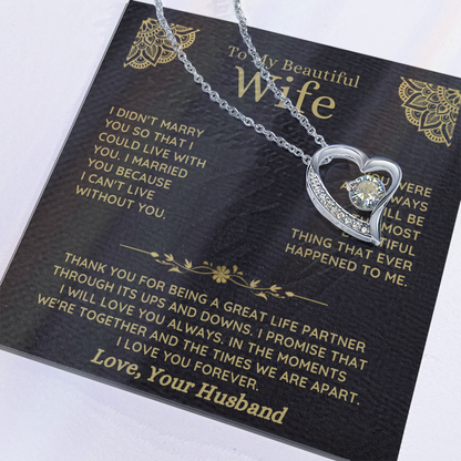To My Beautiful Wife – Forever Love Necklace Gift Set