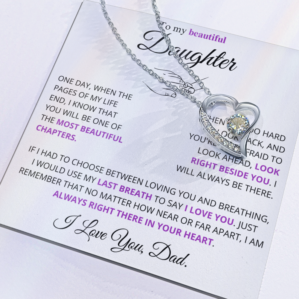 (Almost Sold Out) I would use my last breath to say I Love You - Necklace For Daughter