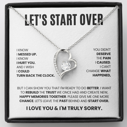 Let's Start Over Necklace for Her – I'm Sorry Heart Apology Gift