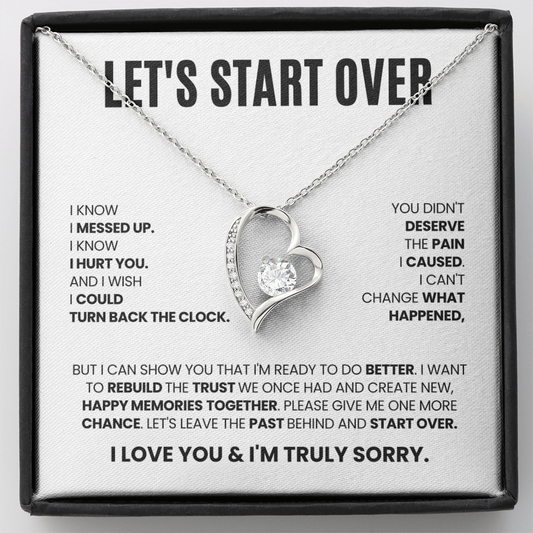 Let's Start Over Necklace for Her – I'm Sorry Heart Apology Gift