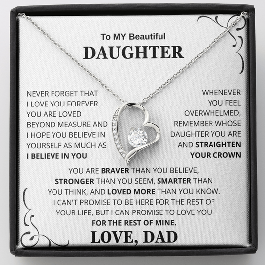 To My Daughter – Keepsake Necklace - CHARMING FAMILY GIFT LLC 
