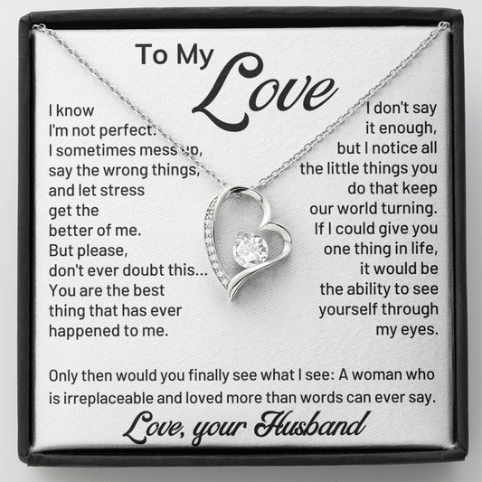 "To My Love" Forever Love Necklace - Romantic Anniversary Gift for Wife & Girlfriend