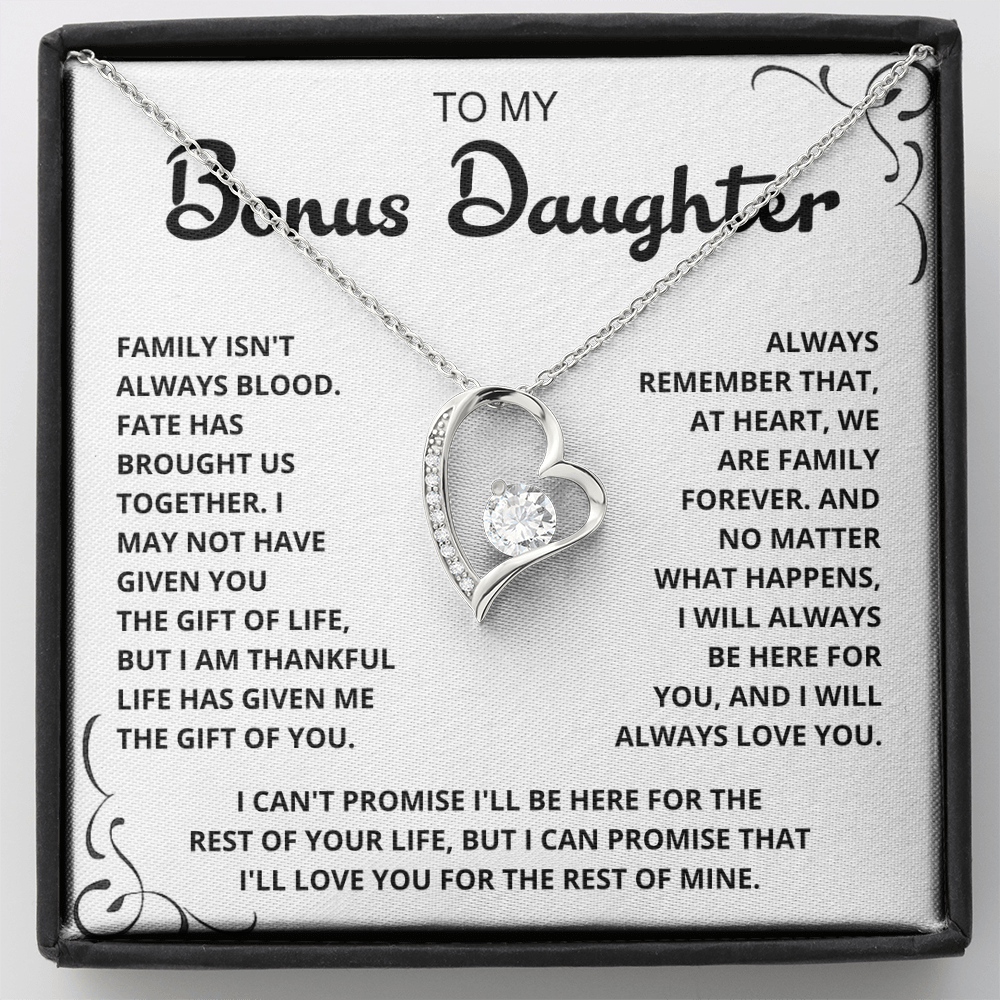To My Bonus Daughter - "My Family Forever" Necklace