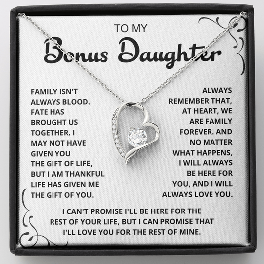 To My Bonus Daughter - "My Family Forever" Necklace