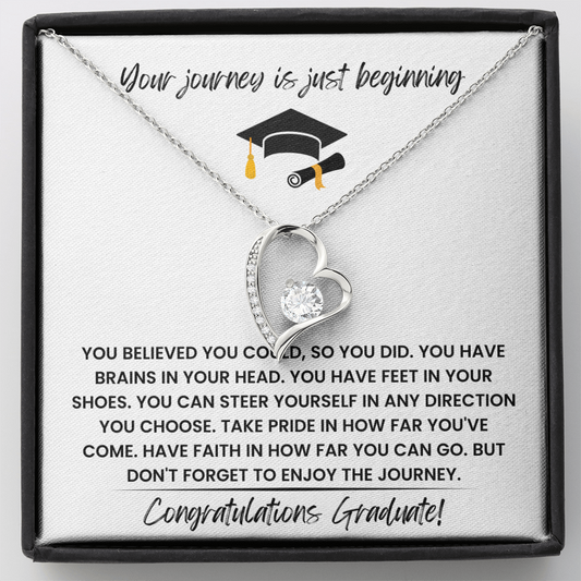 Your Journey is Just Beginning - Congratulations Graduate! - Forever Love Necklace Gift Set