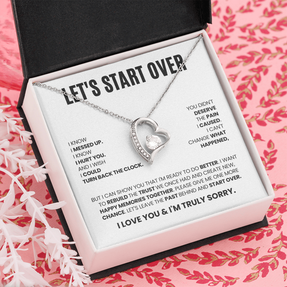 Let's Start Over Necklace for Her – I'm Sorry Heart Apology Gift