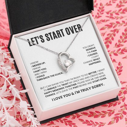 Let's Start Over Necklace for Her – I'm Sorry Heart Apology Gift