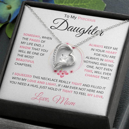 [ ALMOST SOLD OUT] To My Precious Daughter " Someday When The Pages" Love Mom Necklace - Charming Family Gift