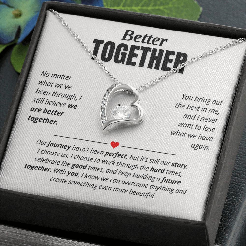 Better Together Necklace for Her – I Choose Us Heart Relationship Gift