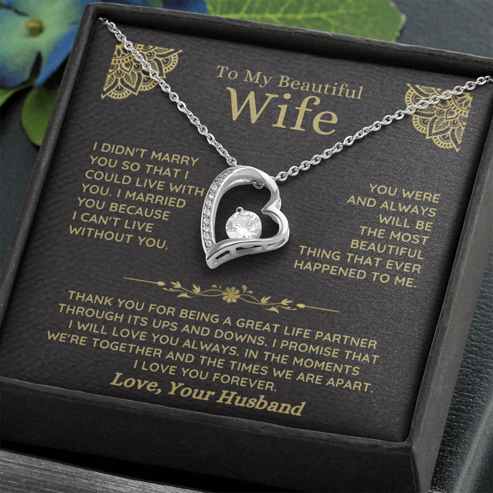 To My Beautiful Wife – Forever Love Necklace Gift Set