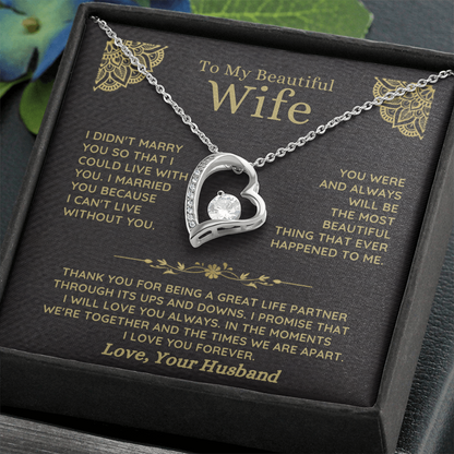 To My Beautiful Wife – Forever Love Necklace Gift Set