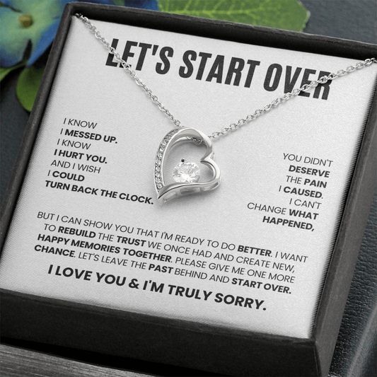 Let's Start Over Necklace for Her – I'm Sorry Heart Apology Gift