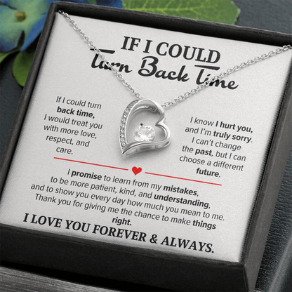 If I Could Turn Back Time Necklace for Her – I'm Sorry Heart Apology Gift