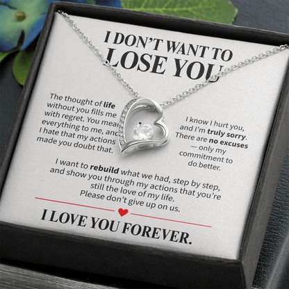 I Don't Want to Lose You Necklace for Her – I'm Sorry Heart Apology Gift
