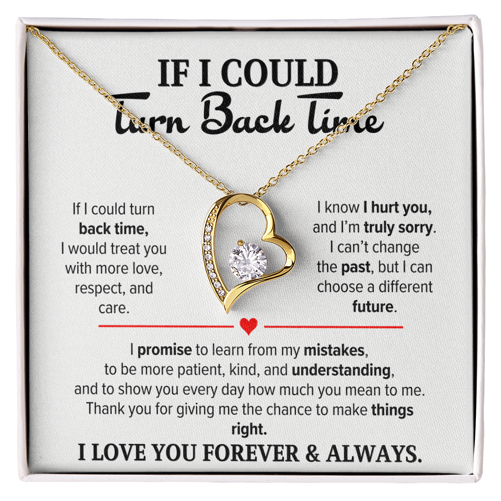 If I Could Turn Back Time Necklace for Her – I'm Sorry Heart Apology Gift