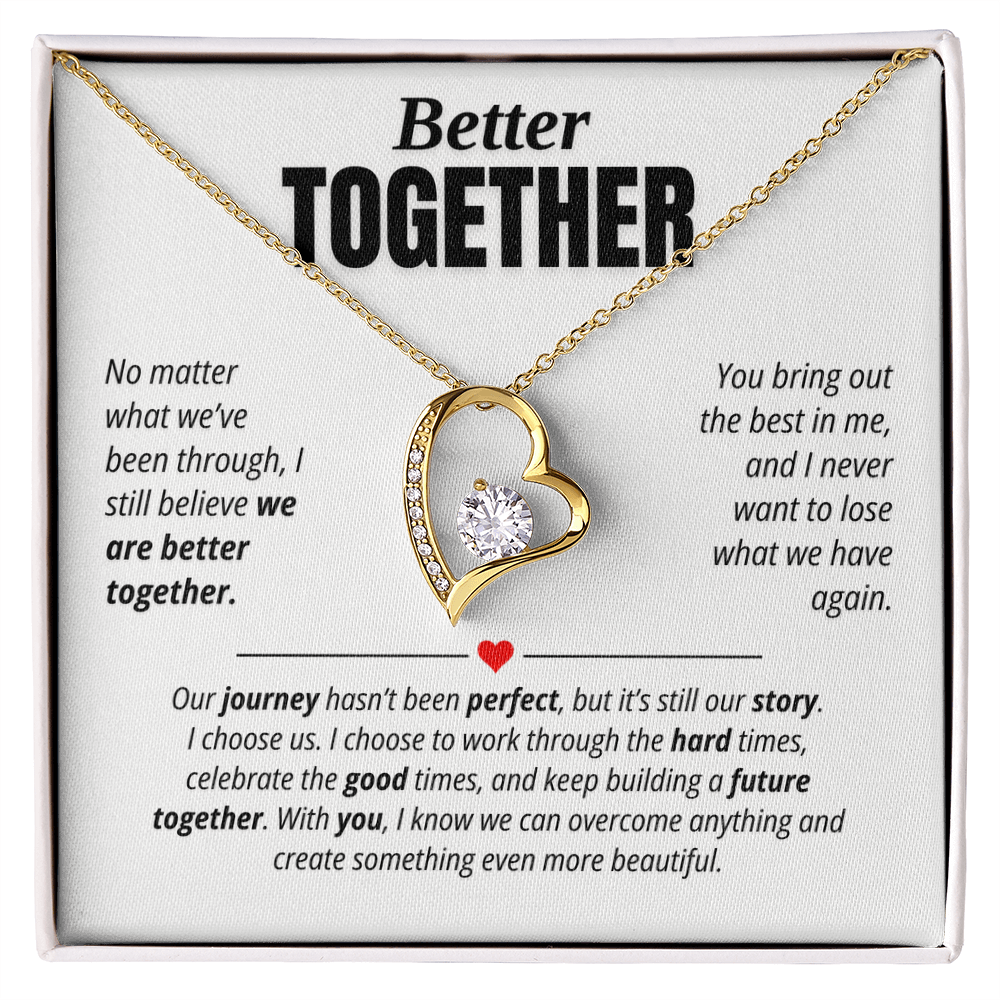 Better Together Necklace for Her – I Choose Us Heart Relationship Gift