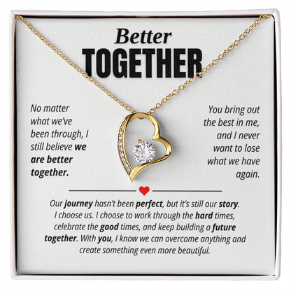 Better Together Necklace for Her – I Choose Us Heart Relationship Gift
