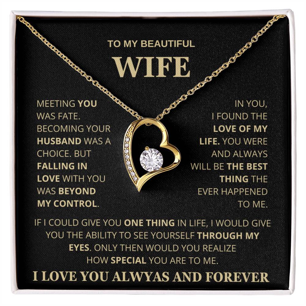 To My Wife - Gold Forever Love Necklace