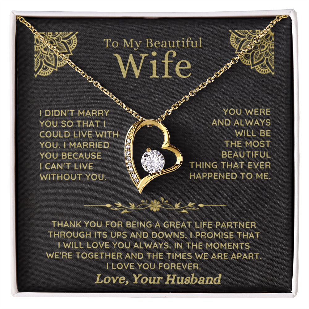 To My Beautiful Wife – Forever Love Necklace Gift Set