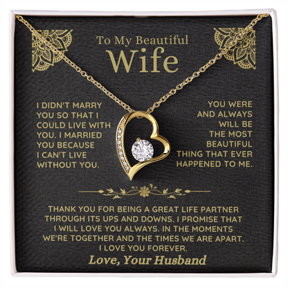 To My Beautiful Wife – Forever Love Necklace Gift Set