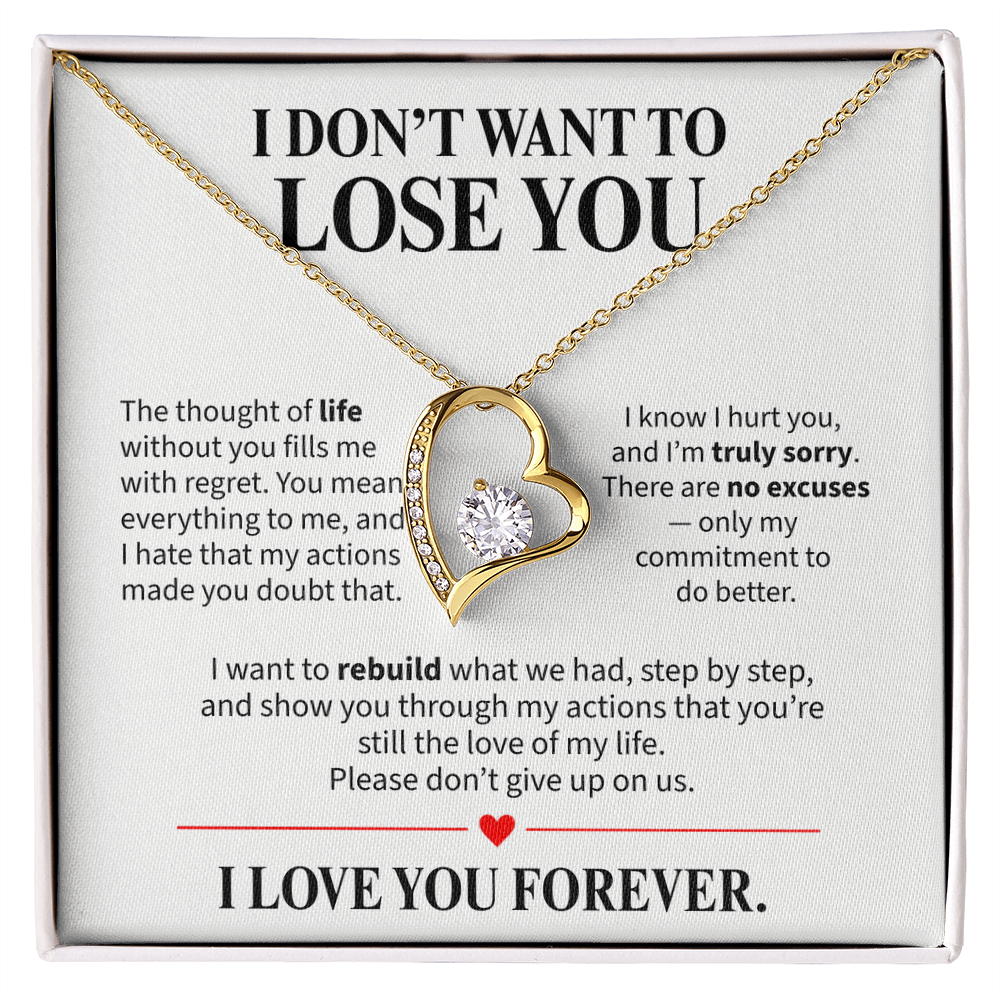 I Don't Want to Lose You Necklace for Her – I'm Sorry Heart Apology Gift